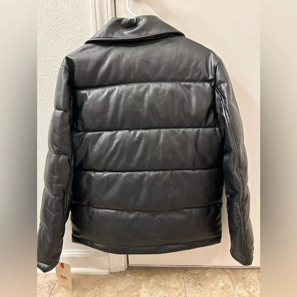 NWT Levi’s Breanna Faux Leather Puffer Jacket - Picture 10 of 11